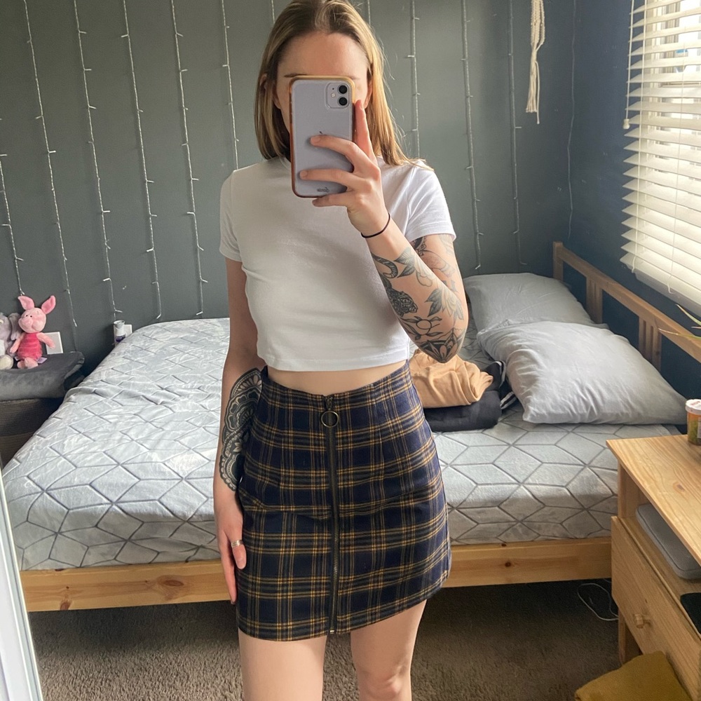 O Ring Plaid Skirt